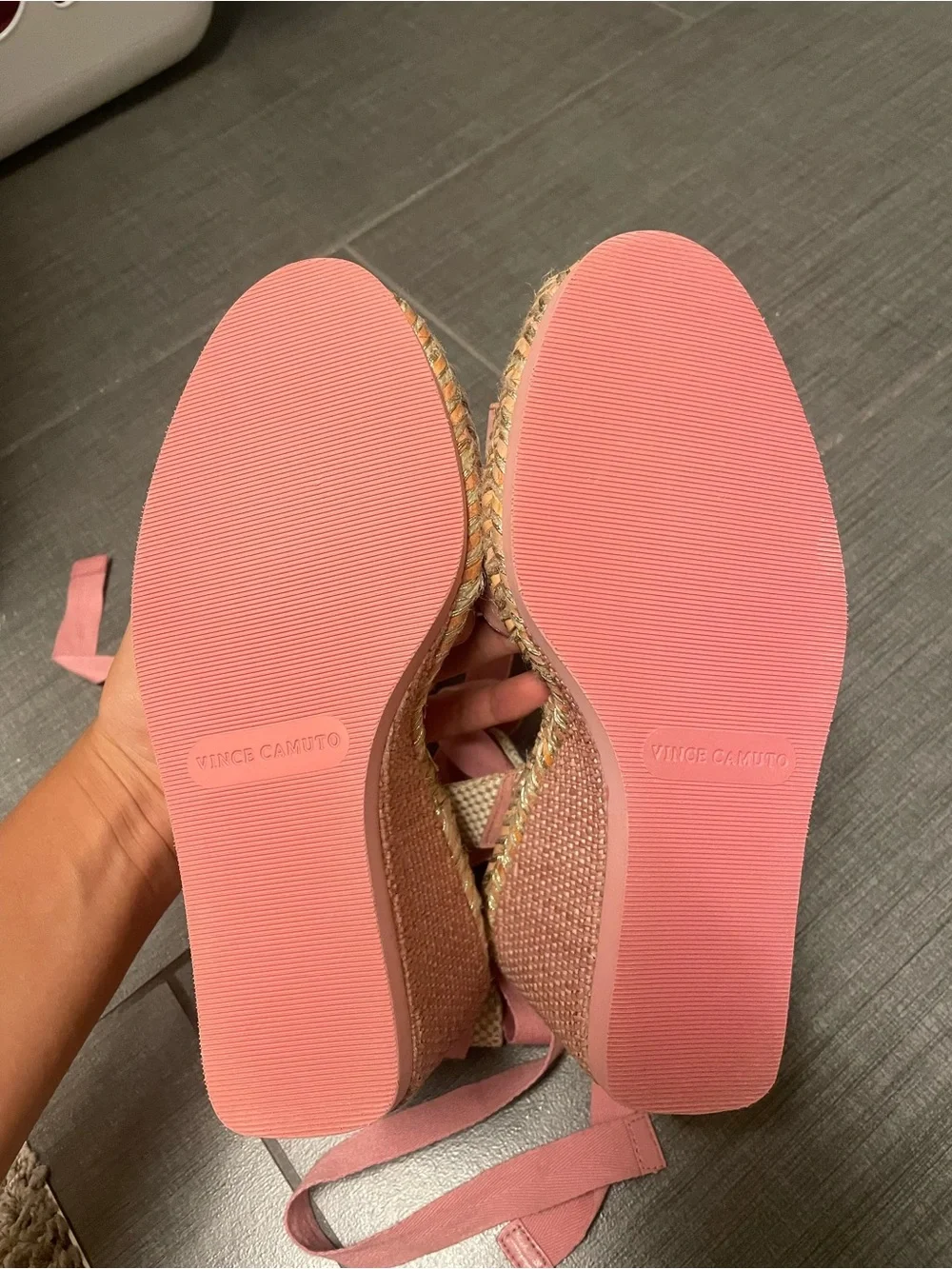 Vince Camuto Rosy Mauve Ankle-Tie Espadrille Wedge